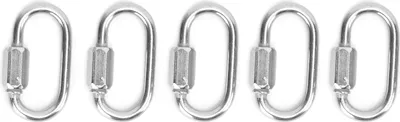 Produktbild von 5pcs Quick Link Edelstahl Heavy Dshape Locking Carabiner mit Schraube zum Bergsteigen (3,5 mm)