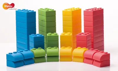 Produktbild von Eduplay Bausteine Q-blocks 64 Stück buntes kreatives Spielzeug