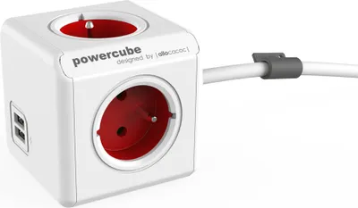 Image de Allocacoc PowerCube Extended USB 1.5 m - rouge