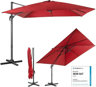 Imagen del producto de Parasol Silecomplaza, cuadrado, de 300 x 300 cm, tipo pérgola, con manivela