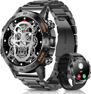 Produktbild von Herren Smartwatch Mit Metallarmband, 1,39 Zoll HD Robuste Militär Smart Watch Mit Herzfrequenz, Blutdruck, Schlafüberwachung Für Android Ios Samsung