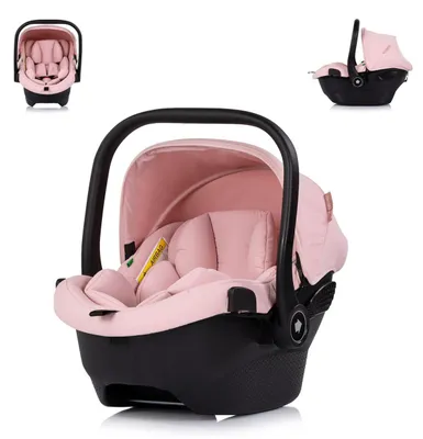Obrázok produktu pre Detská autosedačka Chipolino Pearl i-Size (40–85 cm) so slnečnou clonou, 3-bodovým pásom a opierkou hlavy, ružová