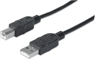 Image de MANHATTAN USB Kabel A -> B St/St  5.00m schwarz