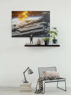 Produktbild von Komar Keilrahmenbild - Star Wars The Mandalorian Space Fight - Größe: 90 x 60 cm