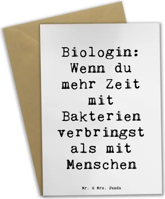 Produktbild von Mr. & Mrs. Panda babykarte Spruch Biologin Bakterienliebe - Weiß - Geschenk, Hingabe, weihnachtskarten, Beruf, Naturliebhaber, Klappkarte, Berufsalltag, einladungskarten