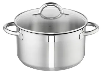 Image de Schulte-Ufer LOOP Meatpot marmite avec couvercle, acier inoxydable, 24 cm de diamètre, compatible avec les plaques à induction