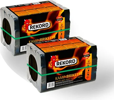 Produktbild von Rekord Kaminbriketts Kohle 20 kg Braunkohle 2x10kg Bündelbriketts Ofen Brennstoffe