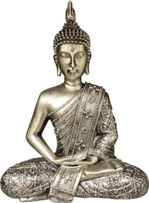 Produktbild von Wetterfeste bunte Buddha Dekofigur 29 cm hoch, 22 cm breit, 12 cm lang