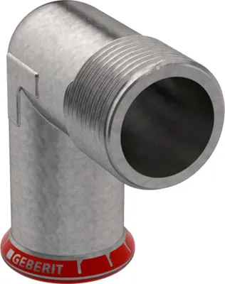 Image de Geberit GE Mapress acier au carbone, coude de transition 90°, d15 mm x R1/2, galvanisé, 1 pièce.