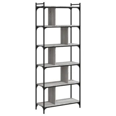 Produktbild von vidaXL Bücherregal 6 Böden Grau Sonoma 76x32x192 cm Holzwerkstoff