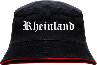 Produktbild von Rheinland Anglerhut - Altdeutsche Schrift - Schwarz-Roter Fischerhut S/M SchwarzRot