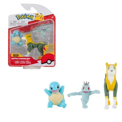 Produktbild von Pokémon Pokemon Select Battle Action Schiggy Bellektro Machollo Set 4-8cm wysokości Nowość