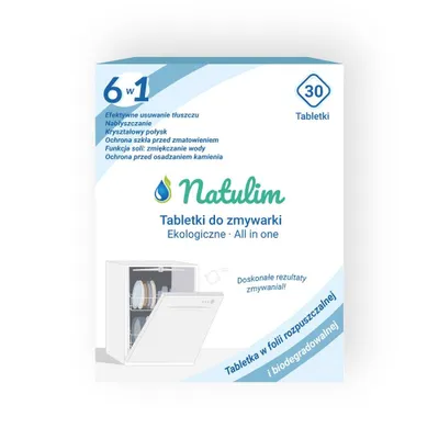 Zdjęcie produktu dla Natulim, Eko tabletki do zmywarki 6w1, 30 szt
