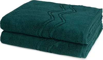 Produktbild von Ross Cashmere feeling 2 X Duschtuch im Set Walkfrottee aus Baumwolle 520 g/m², Weich saugstark mit Aufhänger Kordel, Wellenmuster und gewebte Bordüre elegant