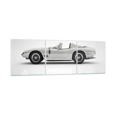 Produktbild von Bilder auf glas - 3 Teile - Sportlich Auto Vintage - 120x40cm - Glasbilder - Wandbilder - Bilder - zum Aufhängen bereit - Wanddekoration aus Glas - Glas Bilder - Wandbild auf Glas - GCA120x40-4872