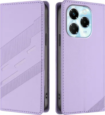 Produktbild von Hülle für Infinix Note 40X 5G, Kunstleder Brieftaschen Handyhülle mit Kartenfach und Standfunktion Violett