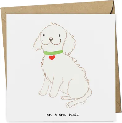 Produktbild von Mr. & Mrs. Panda Glückwunschkarte Bolonka Zwetna Lebensretter - Weiß - Geschenk, Grußkarte, Klappkarte, faltkarte, doppelkarte, anlasskarte, Tsvetnaya