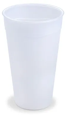 Produktbild von 60x Mehrwegbecher transparent milchig transluzent Eichstrich 500ml Ø 90mm
