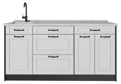 Productafbeelding van Keukenblok Vicco R-Line Wit landelijk/Antraciet 160 cm zonder werkblad, Model 68085