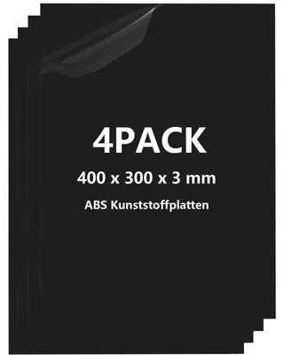 Produktbild von Solidchoice Kunststoffplatten, 4 Stück - 40 x 30 cm - 3 mm Dicke - Bruchfest - Flexibel - Geeignet für Bastelarbeiten/Wohnraumdekoration - Kunststoffplatten