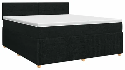 Produktbild von vidaXL Boxspringbett mit Matratze Schwarz 180 x 200 cm Stoff