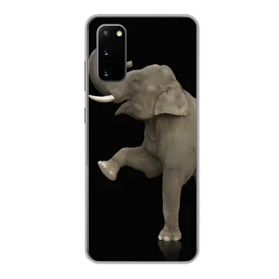 Produktbild von MuchoWow® Handyhülle Schutzhülle Hülle für Samsung Galaxy S20 Elefant - Tiere - Schwarz - Porträt Silikon Softcase Handy Hülle - Bild