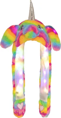 Produktbild von Wackelohr Mütze mit LED und beweglichen Ohren - aus Plüsch, Kostüm für Kinder und Erwachsene: Einhorn Regenbogen sm-492 LED Wackelohr Mütze wählen: Einhorn Regenbogen sm-492 LED