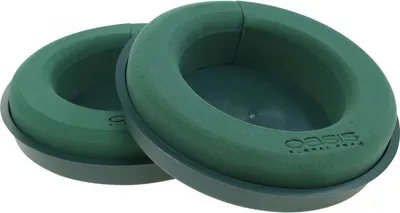 Produktbild von Steckschaum Ring Grün mit Unterlage für Blumenarrangements Ø24cm 2er Set, 2 Stück