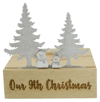 Teelichthalter Schneemann-Silhouette, Metall, 9. Weihnachten