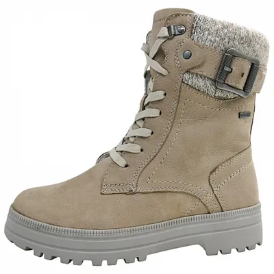 Immagine prodotto di Scarpe da donna Tamaris Comfort, modello stringato, stivali, color beige, ideali per il tempo libero