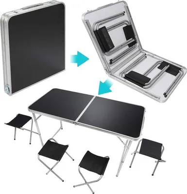 Image de Table pliante à hauteur réglable pour le camping et les festivals