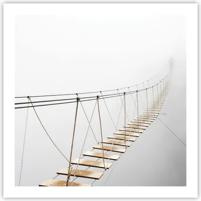 Produktbild von Poster - Poster ohne Rahmen - Brücke ausgesetzt Nebel - 60x60 cm - Wand Bild - Wanddeko - Wandbilder - Kunstposter - Wandposter - Bilder - Kunstdruck - Wanddekoration - Wandbild - P2XAC60x60-5018