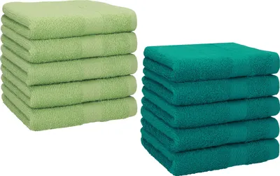 Produktbild von Betz 10 Stück Seiftücher 30x30 cm PREMIUM 100% Baumwolle  Farbe: apfelgrün und smaragdgrün