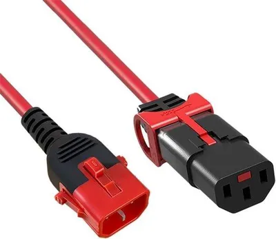 Obrázek produktu pro Prodlužovací kabel C13-C14 s konektorem IEC a duální pojistkou, 15 metrů, červený