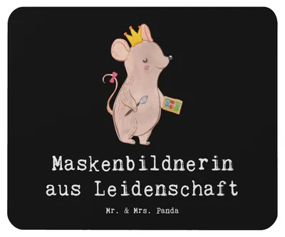 Produktbild von Mr. & Mrs. Panda Mousepad Maskenbildnerin Leidenschaft - Schwarz - Geschenk, Spruch, Ausbildung, Eröffnung, Mouse Pad, Mauspad, Kosmetikstudio, pc, mousematte