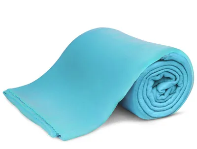 Produktbild von KiGATEX Polar-Fleecedecke ca. 130x160 cm ca. 420g pflegeleicht mit Zierstichrand und Antipilling Farbe aqua