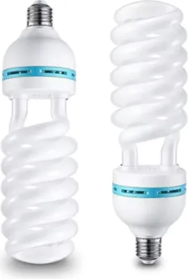 Immagine prodotto di Set di 2 lampade da studio Happyment per luce diurna - 135W - attacco E27 - forma a spirale - Per fotografia e illuminazione softbox