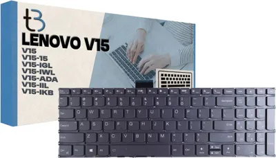 Image de Clavier d'ordinateur portable Tradebit pour Lenovo V15, V15-15, V15-IGL, V15-IWL, V15-ADA, V15-IIL, V15-IKB, clavier QWERTY américain rétroéclairé