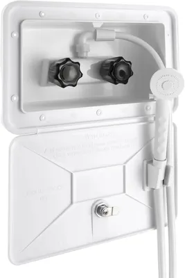 Produktbild von Außendusche, Warm- und Kaltwasserumschalter, Wohnmobilkompatibilität, WEISS