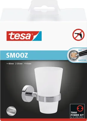 Zdjęcie produktu dla tesa® 40327-00000-00 Uchwyt na kubek na zęby - metal chromowany/satynowane szkło