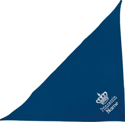 Produktbild von Besticktes Halstuch Prinzessin + Krone + Name für Hunde in der Farbe Blau 50 cm