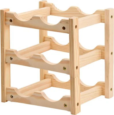 Produktbild von Holz Weinregal, 3 Etagen 6 Flaschen Wein Flaschenregal Aufbewahrungy Halter, Wein Flaschenhalter, Weinlagerung Weinhalter fš¹r Kš¹che Bar Speisekammer Schrank Keller Arbeitsplatte (B)