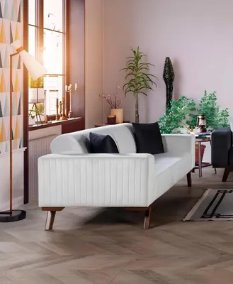 Produktbild von Sofas Polster Couch Dreisitzer Sofa Modern Couchen Möbel Weiß Samt Textil Neu