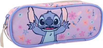 Productafbeelding van Vadobag Stitch Lentegezicht, zachte pennenetui, meerkleurig, voor meisjes, met rits, Stitch