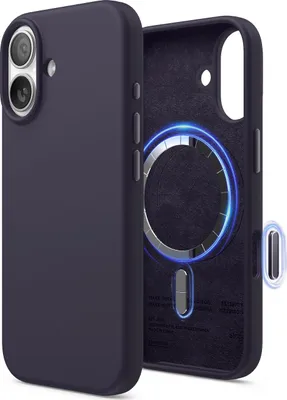 Produktbild von ELAGO Handyhülle für iPhone 17, Silikon Soft Case Magsafe, Deep Purple