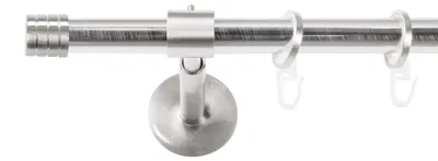 Produktbild von SN Deco Gardinenstange Lille, 19 mm, 1-läufig, Stahl, Komplett-Set mit Ringen, geschlossener Träger, 100 cm, edelstahl optik