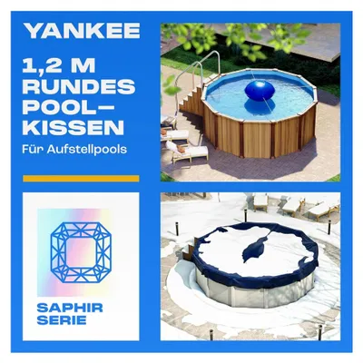 Produktbild von Rundes Poolkissen für den Winter Ø120 cm | Aufblasbares Luftkissen für Poolabdeckung im Winter | Kältebeständiges und reißfestes PVC Schutzkissen zur Überwinterung des Pools