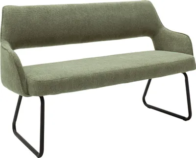 Produktbild von Bangor, Bank, 175cm breit, Taschenfederkern, Gestell schwarz, Bezug olive