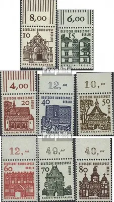 Produktbild von Briefmarken Berlin (West) 1964 Mi 242OR-249OR Oberrandstück (kompl.Ausg.) postfrisch Bauwerke