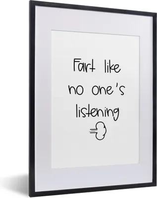 Produktbild von MuchoWow® Gerahmtes Poster Sprichwörter - Zitate - Furz, als ob niemand zuhört - Wolken 30x40 cm - Poster mit Schwarzem Bilderrahmen Wandposter Rahmen Foto Bilder - Wandposter Schlafzimmer